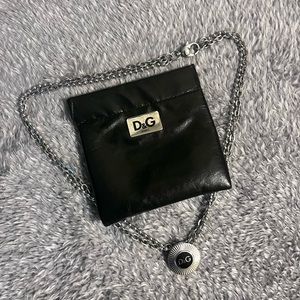 Dolce & Gabbana Jewels Silver Double Chains D&G Logo Pendant Necklace